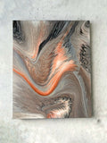 “Feather Bronzer" - 16x20 gallery wrapped pour painting
