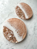 Pink Champagne Ocean Coasters - Pair of 2