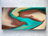 “Andes Mint" - 10x20 gallery wrapped pour painting