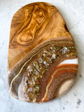 Small Olive Wood Geode Charcuterie Board