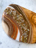 Small Olive Wood Geode Charcuterie Board