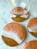 Sunset Peach Ocean Coasters