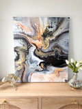 Storm-Inspired Neutral & Gold Canvas | 18x24 Original Abstract Painting