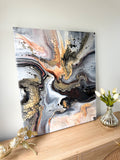 Storm-Inspired Neutral & Gold Canvas | 18x24 Original Abstract Painting