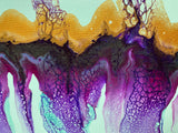 "Purple Rain" - pour painting 10x20